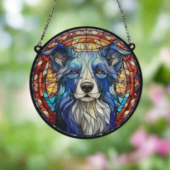 Border Collie Stained Glass Effect Suncatcher, 2 of 9