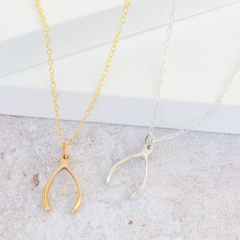 Sterling Silver Wishbone Necklace, 5 of 7