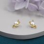 Sterling Silver Mother Of Pearl Planet Stud Earrings, thumbnail 4 of 12
