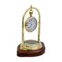 Personalised Brass 23rd Anniversary Desk Clock With Compass, thumbnail 8 of 11