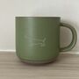 Dachshund Engraved Green Ceramic Tea/ Coffee Mug, thumbnail 1 of 6