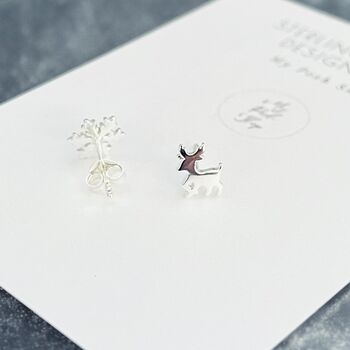 Merry Little Christmas Reindeer And Snowflake Sterling Silver Earrings, 4 of 7