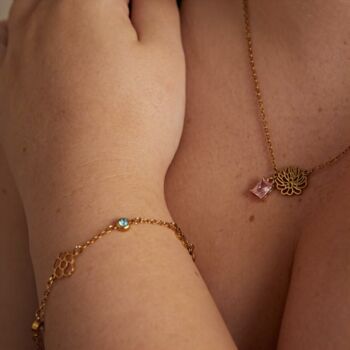 Custom Birth Month Flower And Gemstone Bracelet, 5 of 5
