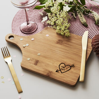 Carved Heart Personalised Chopping/Cheese Board, 5 of 6