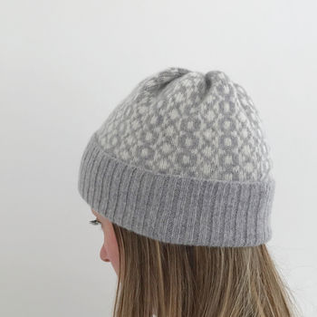 Grey Lambswool Knitted Beanie Hat, 3 of 9