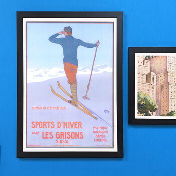 Limited Edition: Vintage Les Grisons Ski Poster Print, 4 of 8