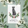 Personalised Airedale Terrier Santa Hat Christmas Card, thumbnail 7 of 12