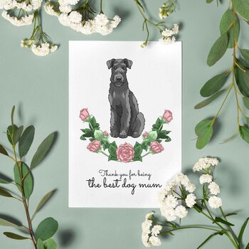 Personalised Airedale Terrier Santa Hat Christmas Card, 7 of 12