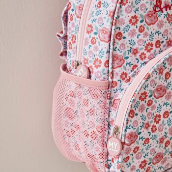 Personalised Pink Ditsy Print Classic Medium Backpack, 3 of 6