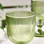 Palermo Set Of Four Green Ribbed Wine Glasses, thumbnail 4 of 8
