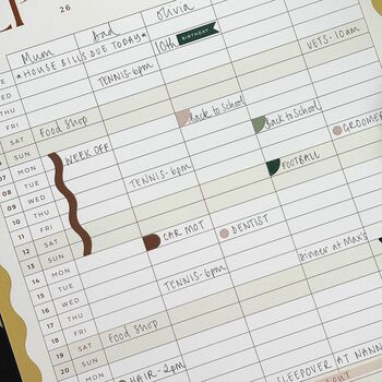 2026 A3 Family Wall Calendar With Five Columns, 3 of 12