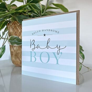 Candy Stripe Baby Boy Card, 2 of 2