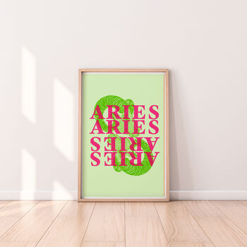 Aries Typography Zodiac Print, 3 of 6