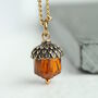 Burnt Orange Acorn Necklace, thumbnail 1 of 5