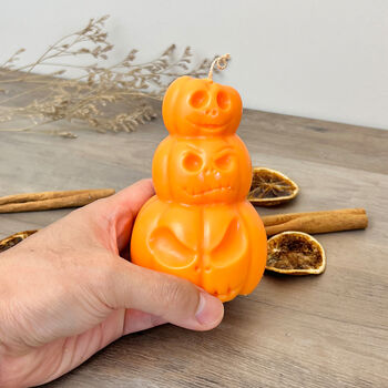 Orange Pumpkin Halloween Decoration Candle, 7 of 8