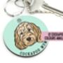 Cockapoo Dog Keyring, thumbnail 1 of 6