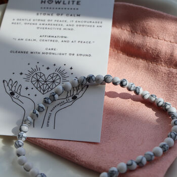 Howlite Crystal Bracelet With Gift Message Poem, 3 of 6