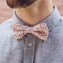Mens Pink And White Floral Print Bow Tie, thumbnail 3 of 6