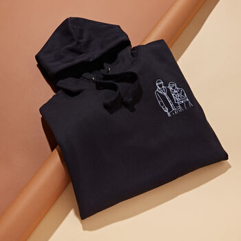 Embroidered Outline From Photo Unisex Hoodie, 10 of 12