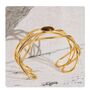 Cannes D'or Gold Ombré Tiger Natural Stone Curve Gift Bangle, thumbnail 3 of 4