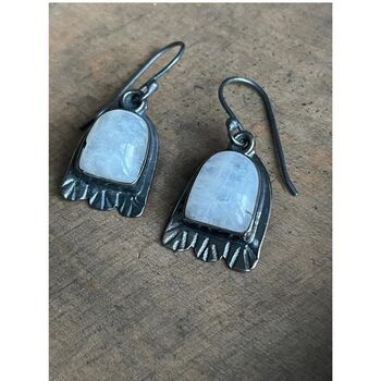 Kara Silver Moonstone Earrings, 5 of 6