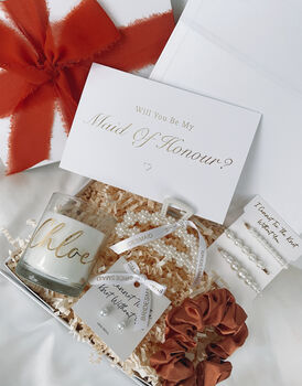 Personalised Bridesmaid Proposal Gift Box Rust, 4 of 4