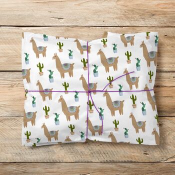 Llama Gift Wrapping Paper Roll Or Folded, 3 of 3