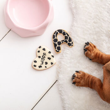 A To Z Initial Iced Dog Biscuit In Animal Print, 2 of 2