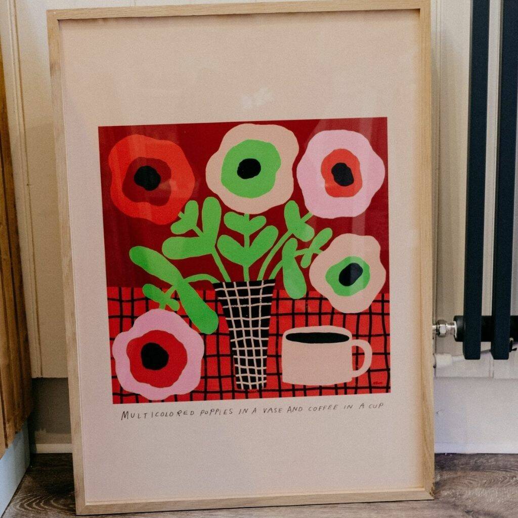 Poppies And Coffee Print 50cm X 70cm, 1 of 2