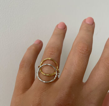 Halo Ring In 14k Gold Vermeil Plated, 3 of 8