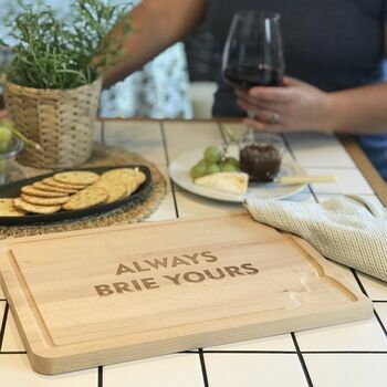 'Always Brie Yours' Cheese Board 5th Anniversary Gift, 4 of 6