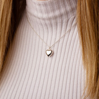 Puffy Heart Sterling Silver Necklace, 4 of 7