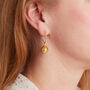 Gold Plated Silver Hoop Ball Earrings, thumbnail 5 of 8