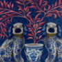 Staffordshire Dog Twins On Blue Lampshade, thumbnail 3 of 5