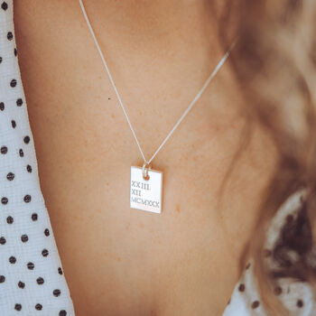 Roman Numerals Rectangle Necklace, 4 of 7