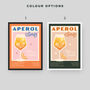 Retro Aperol Spritz Cocktail Print, thumbnail 2 of 9