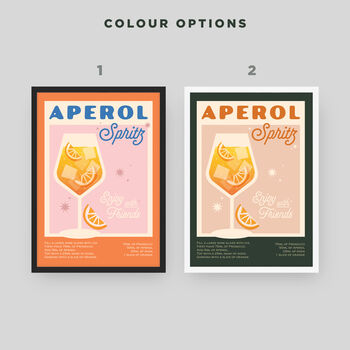 Retro Aperol Spritz Cocktail Print, 2 of 9