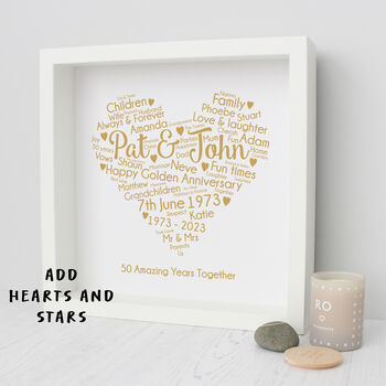 Personalised 50th Golden Anniversary Gift For Parents, 2 of 6
