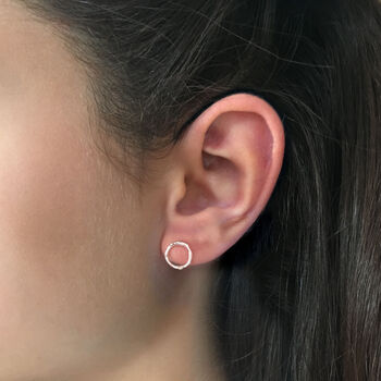 Twig Circle Stud Earrings In Sterling Silver Medium, 2 of 4