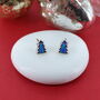 Little Opal Christmas Tree Stud Earrings, thumbnail 3 of 4