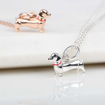 Solid Silver Dachshund Pendant, 2 of 8