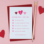 'Five Reasons Why I Love You' Card, thumbnail 1 of 5