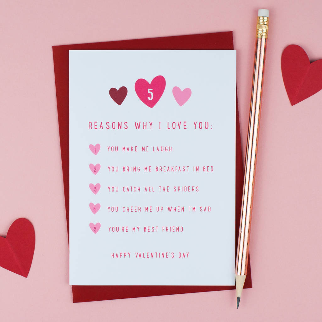 'Five Reasons Why I Love You' Card, 1 of 5