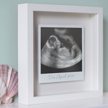 Pregnancy Announcement Framed Floating Metal Scan Photo, 3 of 5