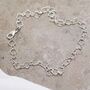 Sterling Silver Shimmer Clover Anklet, thumbnail 2 of 5
