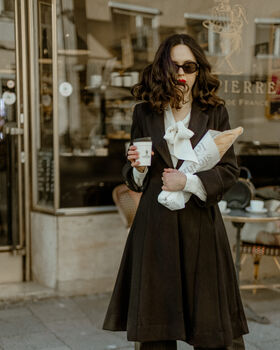 Elizabeth Coat In Black Vintage 1940s Style, 5 of 5