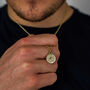 Travel Safe Compass Gold Plated Silver Necklace, thumbnail 2 of 10