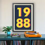1988 Personalised Year Typography Print, thumbnail 5 of 11