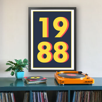 1988 Personalised Year Typography Print, 5 of 11
