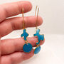Abstract Drop Blue Statement Earrings, thumbnail 7 of 9